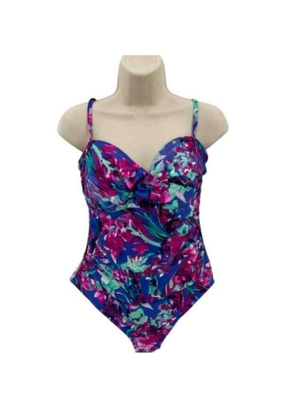Women’s Catalina Purple & Pink Floral Swimsuit Size XL!